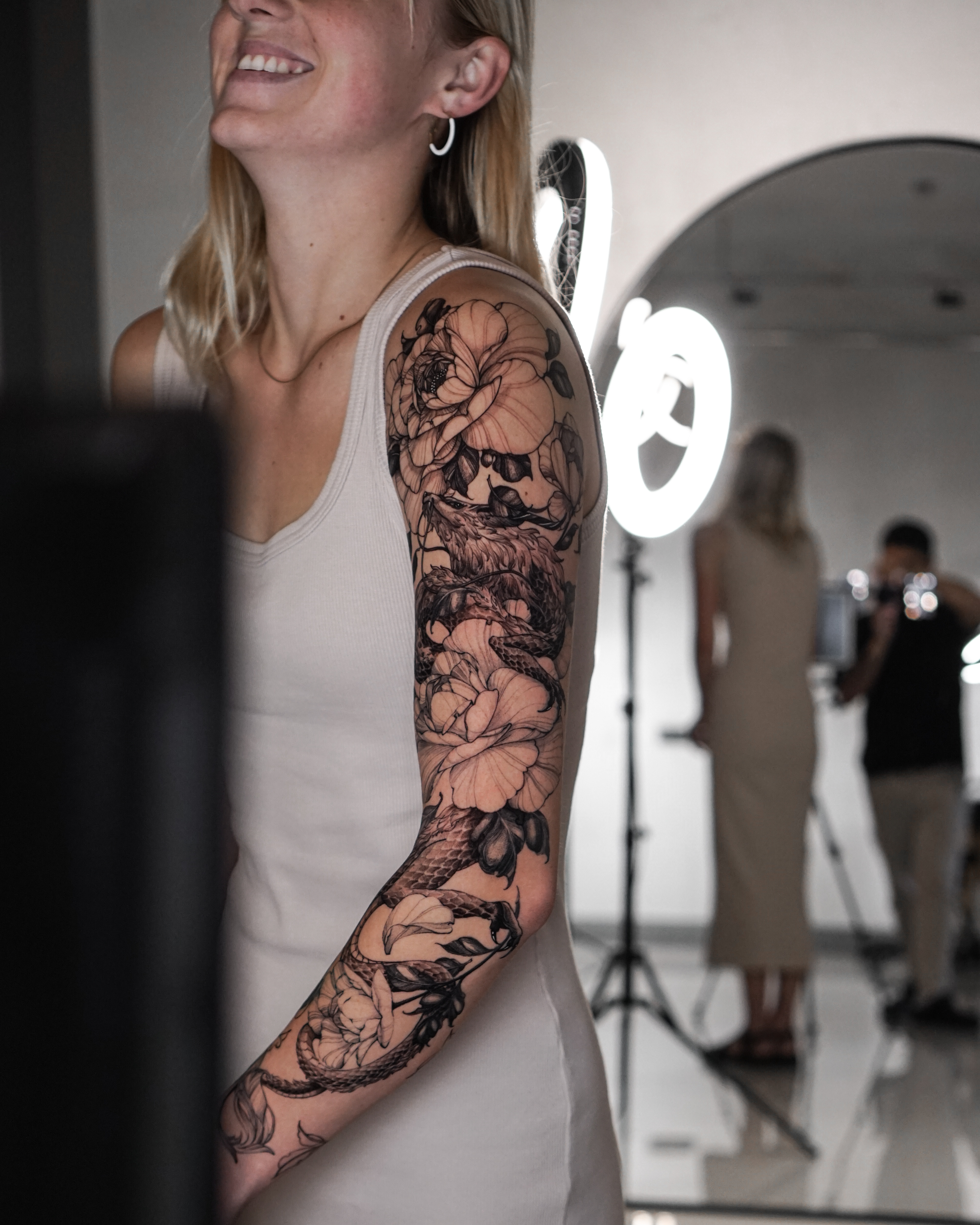 Japanese dragon sleeve tattoo